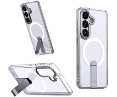 Hurtel Hybrid Armor X dėklas skirtas Samsung Galaxy S26 Plus with Stand, suderinamas su MagSafe – skaidrus