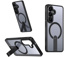 Hurtel Hybrid Armor X dėklas skirtas Samsung Galaxy A36 / A37 with Stand suderinamas su MagSafe – juodos spalvos