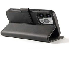 Hurtel Magnet TCL 20 Pro 5G atverčiamas su stoveliu dėklas telefonui juodos spalvos