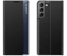 Hurtel New Sleep su stoveliu Samsung Galaxy S22 + (S22 Plus) dėklas telefonui juodos spalvos