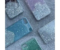 Hurtel Star Glitter Shining iPhone 13 Pro telefono dėklas, juodos spalvos