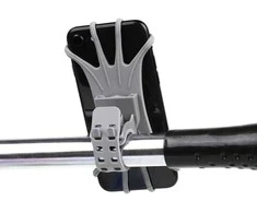 Hurtel Swivel silicone telefono laikiklis dviračiui with replaceable head - juodos spalvos