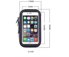 Dėklas Hurtel Vandeniui atsparus dviračio telefono laikiklis, universalus dviračio ir motociklo telefono laikiklio laikiklis, XL dydis (maksimalus telefono dydis: 165 mm x 80 mm) juodas (be vairo tvirtinimo)
