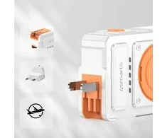 Hybrid įkroviklis 4smarts 6-in-1 USB-C/USB-A PD 22.5W su 10,000 mAh power bank, Qi belaidis įkrovimas