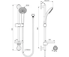 Ideal_Standa DUŠO KOMPLEKTAS IDEALRAIN SOFT 3 B9415AA