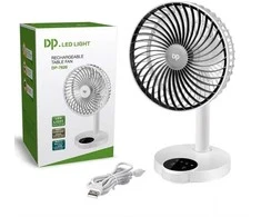 Įkraunamas stalinis ventiliatorius DP 7626, su LED lempute