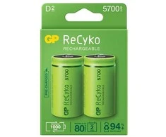 Įkraunami elementai GP RECYKO D, 5700 mAh, 2 vnt.