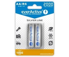 Įkraunamos baterijos everActive Ni-MH R6 AA 2000 mAh Sidabrinis Line – 2 vnt.