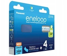 Įkraunamos baterijos PANASONIC ENELOOP AA 2000 mAh 4 vnt + langelis (BK-3MCDE/4CP+CASE)
