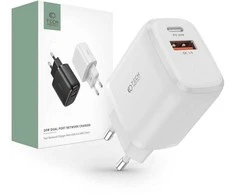 Įkroviklis 20W USB QC3.0 + USB-C PD Tech-Protect C20W baltos spalvos