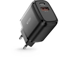 Įkroviklis 20W USB QC3.0 + USB-C PD Tech-Protect C20W juodos spalvos