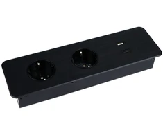Ilgiklis montuojamas balde TAOBOX 2x Schuko lizdai 1x USB, 1x USB-C 1.5m juodas Design Light