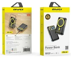 Induction powerbank Awei PA-10 10000mAh MagSafe juodos spalvos