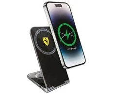 Ferrari foldable cargo. induction 2in1 FECBFMALK 15W juodos spalvos Printed Logo MagSafe