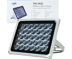 Infraraudonųjų spindulių LED prožektorius PNI IR30 vaizdo kameroms ir CCTV sistemoms, 30 IR LED, atstumas 80 m, IP66