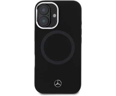 IPHONE 16 Mercedes Silikoninis Tonal Logo MagSafe (MEHMP16S23SUTTK) dėklas telefonui juodos spalvos