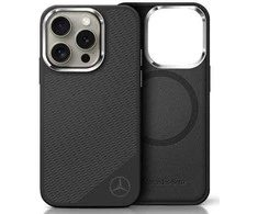 IPHONE 16 PRO Mercedes Silikoninis Tonal Logo Wood Pattern MagSafe (MEHMP16L23SUGDK) dėklas telefonui juodos spalvos