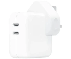 iPhone Originalus maitinimo adapteris 2x USB-C – MacBook įkroviklis – Jungtinė Karalystė – 35W – Baltas