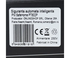 Išmanusis automatinis saugiklis PNI SafeHome PT802P WiFi, 3P, 100A, valdymas internetu, mobilioji programėlė Tuya Smart, integracija į scenarijus ir išmanioji automatizacija su kitais suderinamais Tuya, Alexa ir Google Assistant produktais