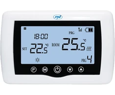 Išmanusis termostatas PNI CT410 PRO belaidis, su WiFi, 2 zonų valdymas internetu, šildymo sistemoms, siurbliams, elektromagnetiniams vožtuvams, TuyaSmart programėlė, histerezė 0,2 °C