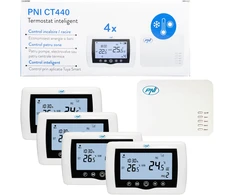 Išmanusis termostatas PNI CT440 belaidis, su WiFi, 4 zonų valdymas internetu, šildymo sistemoms, siurbliams, solenoidiniams vožtuvams, TuyaSmart APP