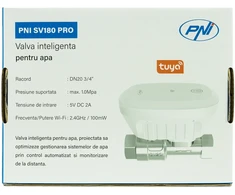 Išmanusis vandens vožtuvas PNI SV180 PRO, „Wi-Fi“ ryšys, IP65, DN20, 3/4, „Tuya“ programėlė, suderinamas su „Amazon Alexa“ ir „Google Home“
