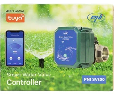 Išmanusis vandens vožtuvas PNI SV200, „Wi-Fi“ ryšys, IP65, DN20, 3/4, „Tuya“ programėlė, suderinamas su „Amazon Alexa“ ir „Google Home“