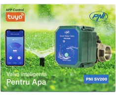 Išmanusis vandens vožtuvas PNI SV200, „Wi-Fi“ ryšys, IP65, DN20, 3/4, „Tuya“ programėlė, suderinamas su „Amazon Alexa“ ir „Google Home“