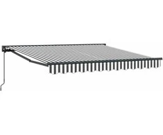 Ištraukiama markizė Antracito ir baltos 300x250 cm audinys 3329959