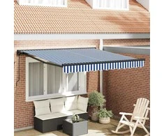 Ištraukiama markizė Mėlyna ir balta 350x250 cm audinys 3330199