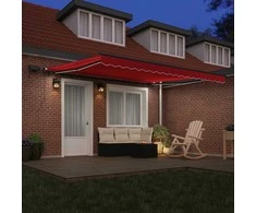 Ištraukiama markizė Raudona 400 × 300 cm Audinys ir aliuminis