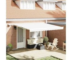 Ištraukiama markizė Balta 400 × 300 cm Audinys ir plienas