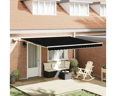 Ištraukiama markizė Juoda 400 × 300 cm Audinys ir plienas