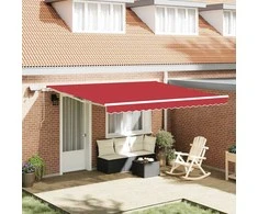 Ištraukiama markizė Raudona 400 × 300 cm Audinys ir plienas