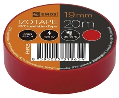 Izoliacinė juosta PVC 19mmx013mmx20m raudona F61923, EMOS