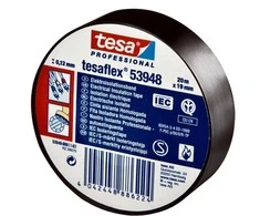Tesa 51608 medžiaginė, 19mm/25m, juoda izoliacija laidams