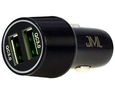 JML automobilinis įkroviklis QC3.0 + QC3.0 36W 2xUSB