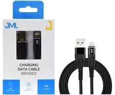 JML CD-111 Lightning 2A USB Cable 1m Juodas