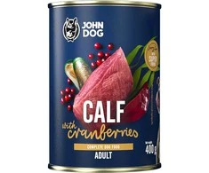 Šlapias šunų maistas - JOHN DOG Berry Line Kalakutiena su spanguolėmis 400g
