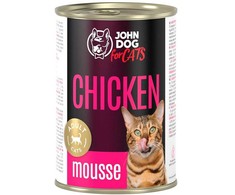 JOHN DOG For cats vištiena Mousse – šlapias kačių maistas – 400g