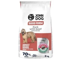 JOHN DOG Good Form Medium and large breeds Pork with jautiena – sausas Maistas šunims – 3kg