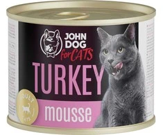 John Dog JD katėms suaugusioms kalakutienos putėsiams konservuotas šlapias ėdalas 200 g