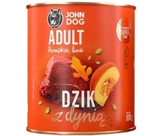 JOHN DOG moliūgas Line Adult Monoprotein šerniena with pumpkin – drėgnas ėdalas šunims – 800g
