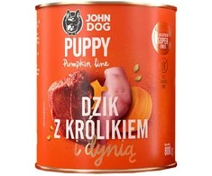 JOHN DOG moliūgas Puppy Wild boar with rabbit and pumpkin – drėgnas ėdalas šunims – 800g