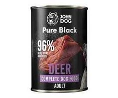 John Dog Pure Juodas dorosły jeleń šlapias Maistas šunims 400g