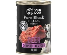 JOHN DOG Pure Juodas elnias – drėgnas ėdalas šunims – 800g