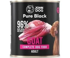 JOHN DOG Pure Juodas Ožkiena – drėgnas ėdalas šunims – 800g