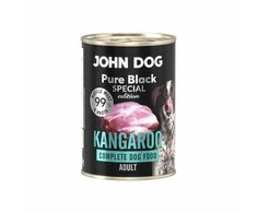 JOHN DOG Pure Juodas Special Edition Kangaroo – drėgnas ėdalas šunims – 400g