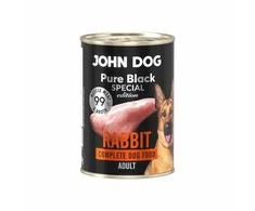 JOHN DOG Pure Juodas Special Edition triušiena – drėgnas ėdalas šunims – 400g