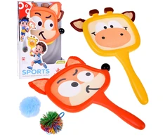 Jokomisiada 2x RACKETS + 2x RACKETS balls in the shape of animals Sports set ZA5605